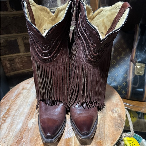 Corral Fringe Cowboy Boots Womens 8.5 Brown - Picture 7 of 9